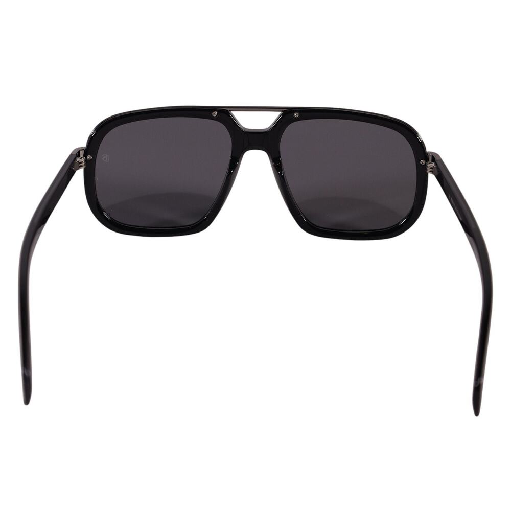 David Beckham Mens Modern Aviator Polarized Sunglasses-Black/Dark Ruthenium-NWT - Picture 8 of 9